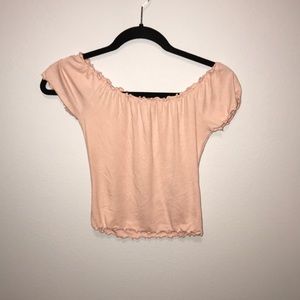 pink off the shoulder top